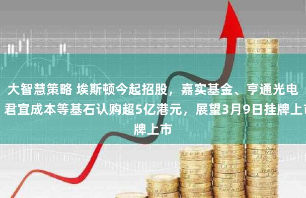 大智慧策略 埃斯顿今起招股，嘉实基金、亨通光电、君宜成本等基石认购超5亿港元，展望3月9日挂牌上市
