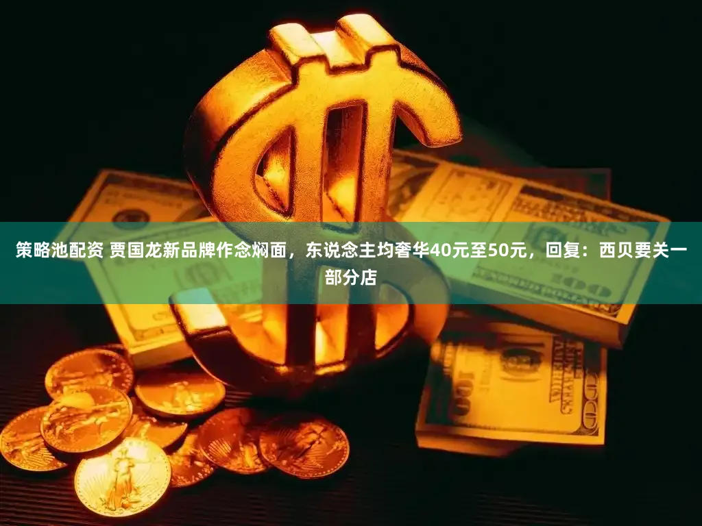 策略池配资 贾国龙新品牌作念焖面，东说念主均奢华40元至50元，回复：西贝要关一部分店