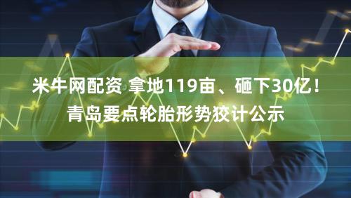 米牛网配资 拿地119亩、砸下30亿！青岛要点轮胎形势狡计公示