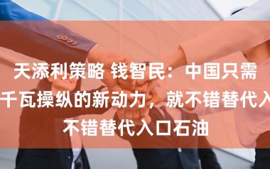 天添利策略 钱智民:中国只需要50亿千瓦操纵的新动力,就不错替代入口石油